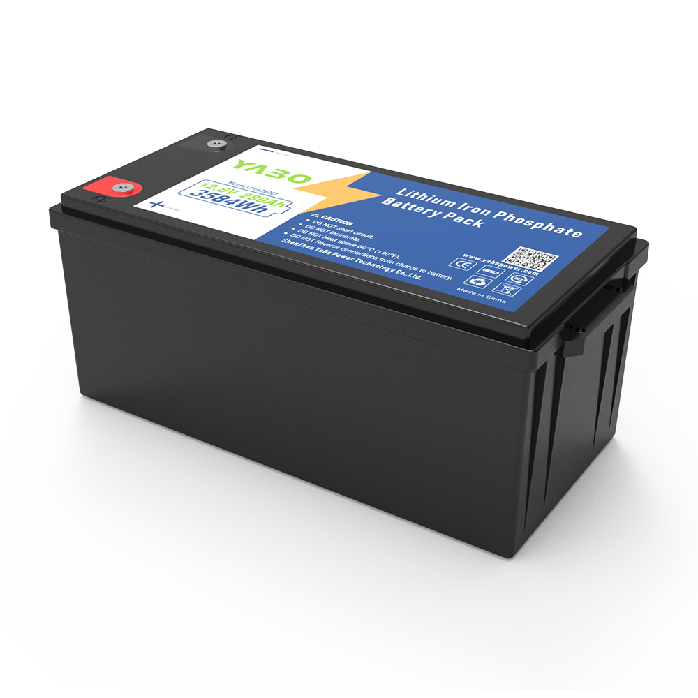 YABO 12V 280Ah High Performance LiFePO4 Battery for Portable Solar Generators RV Power Supply Off Grid Backup Energy Use