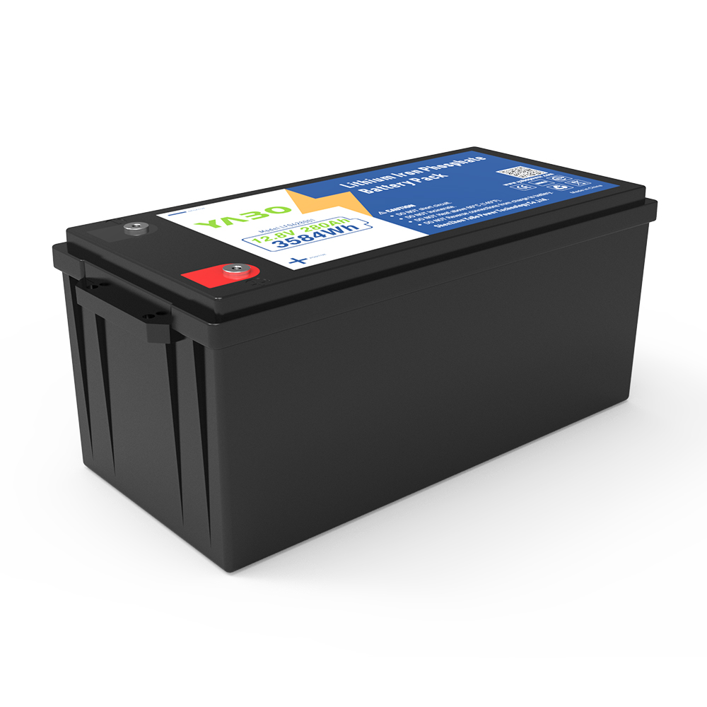 YABO 12V 280Ah High Performance LiFePO4 Battery for Portable Solar Generators RV Power Supply Off Grid Backup Energy Use