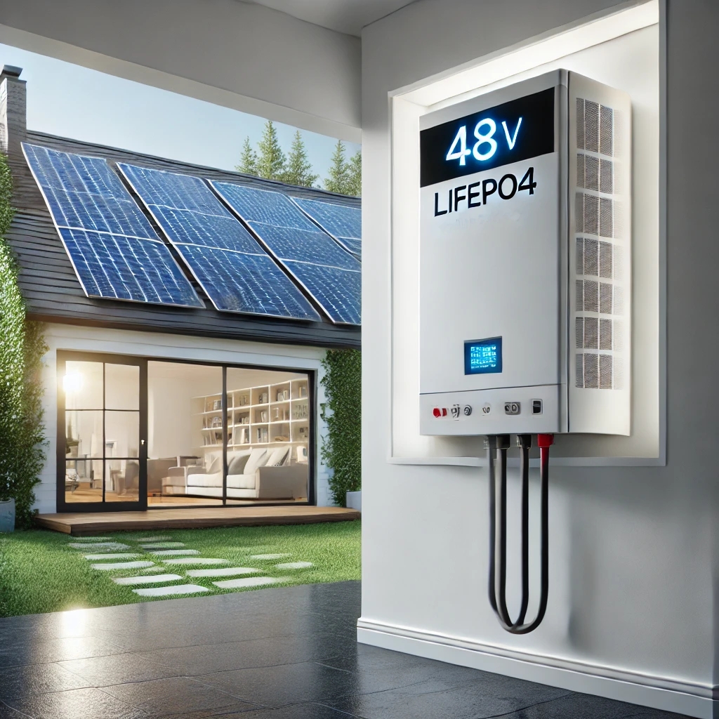 Emergency Backup with 48V LiFePO4 Wall-mounted Batteries for Home Solar