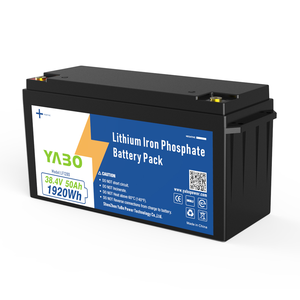 YABO 36V 50Ah LiFePO4 Lithium Iron Phosphate Battery Pack | 1920Wh Rechargeable Battery for Solar, RV, Marine, Home Storage