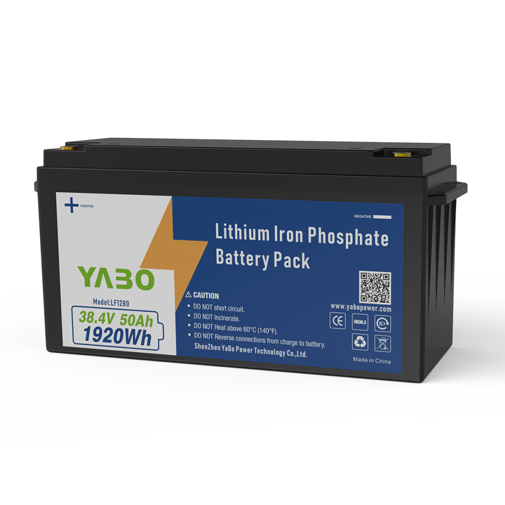 YABO 36V 50Ah LiFePO4 Lithium Iron Phosphate Battery Pack | 1920Wh Rechargeable Battery for Solar, RV, Marine, Home Storage