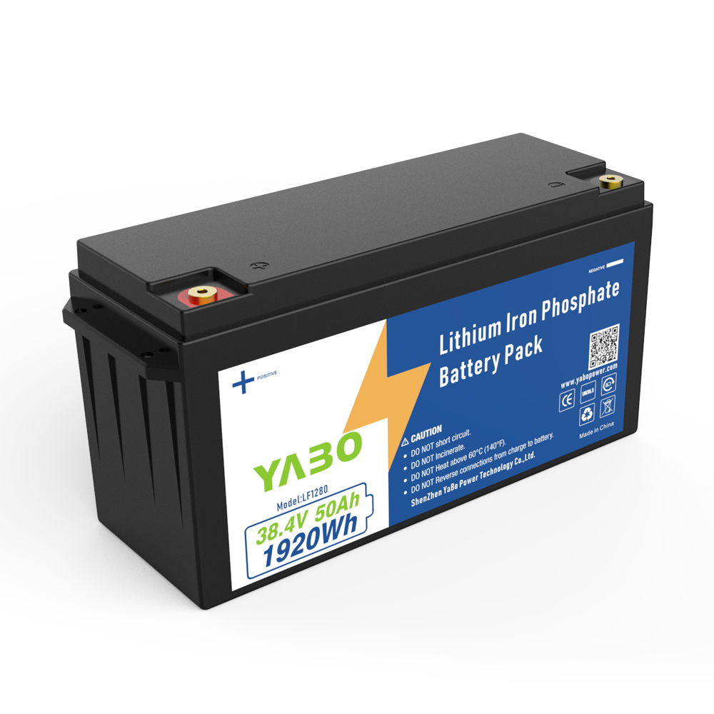 YABO 36V 50Ah LiFePO4 Lithium Iron Phosphate Battery Pack | 1920Wh Rechargeable Battery for Solar, RV, Marine, Home Storage