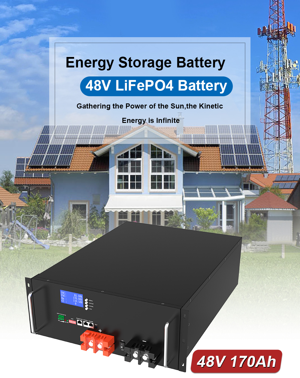 YABO 48V 170Ah Home Battery System LiFePO4 48V Energy Rack-mounted ...