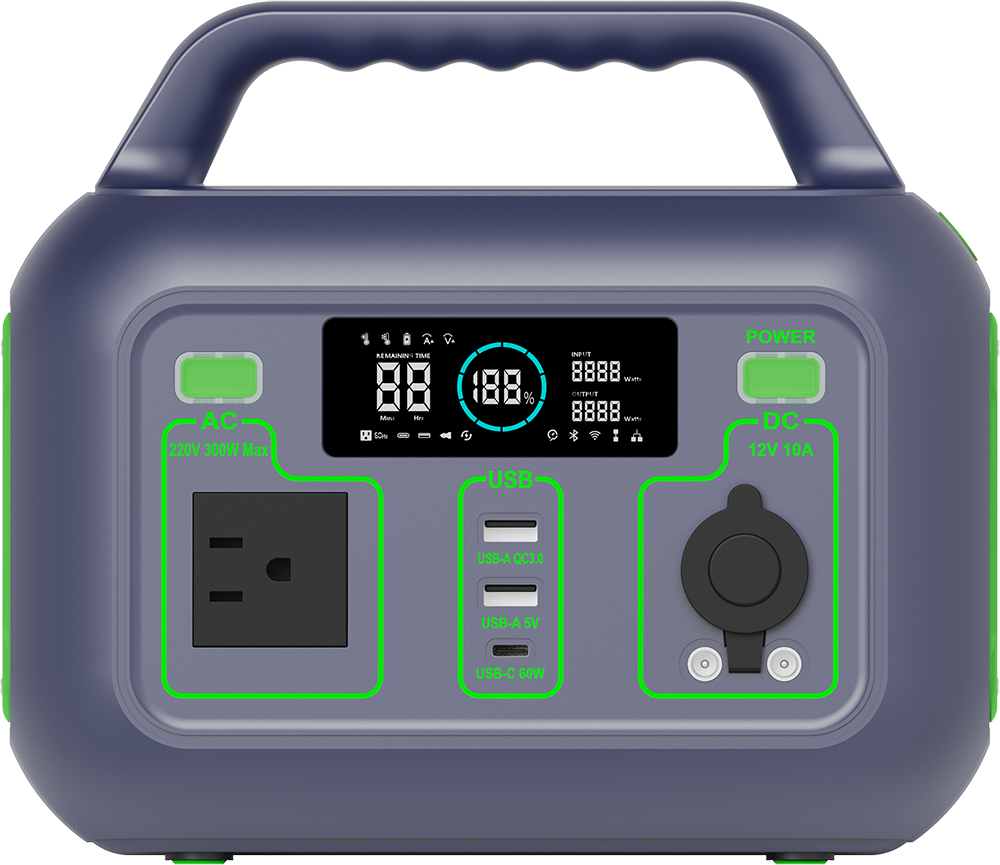 YABO 300W Dual-Output Portable Power Station - Reliable Solar Generator for Home Backup & Off-Grid Use
