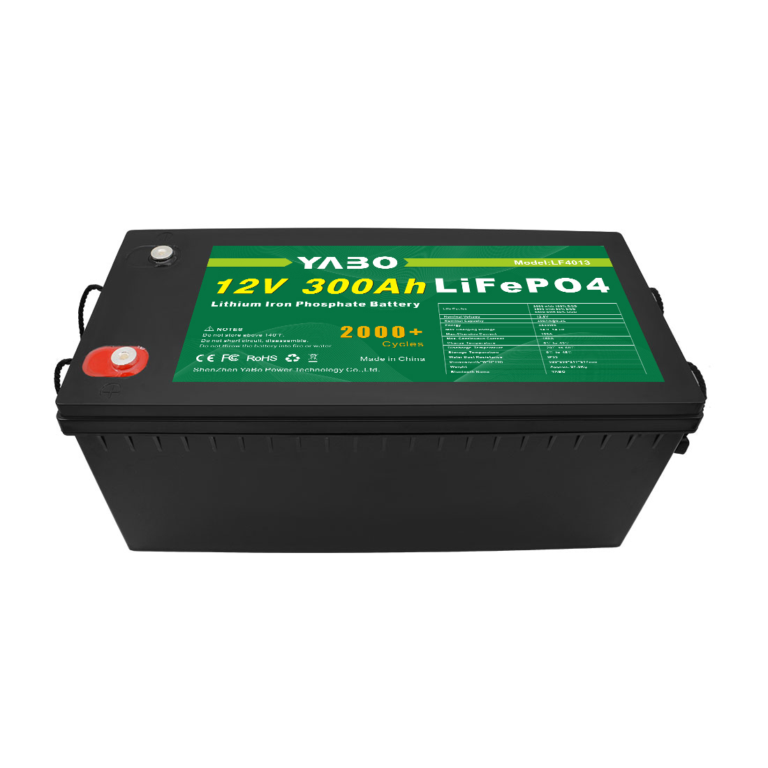 LiFePO4 12V 300Ah Battery for Emergency Power