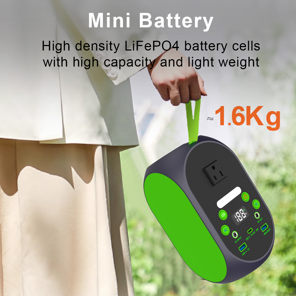 YABO Fast Charger Rechargeable DC Charging Supply Power Station 110V 220V Portable Power Bank 100W 120W