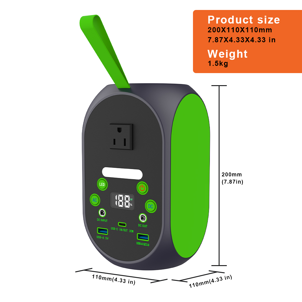 YABO Fast Charger Rechargeable DC Charging Supply Power Station 110V 220V Portable Power Bank 100W 120W