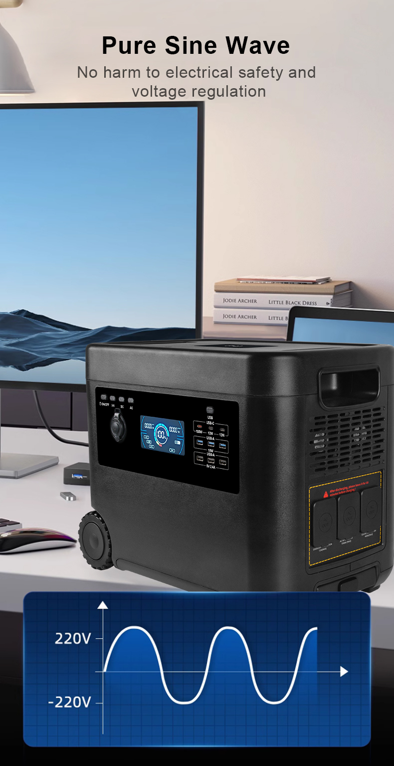 YABO SG3000 Solar Powered Home Power Bank 3000W Portable Power Station 220V 110V Solar Generator