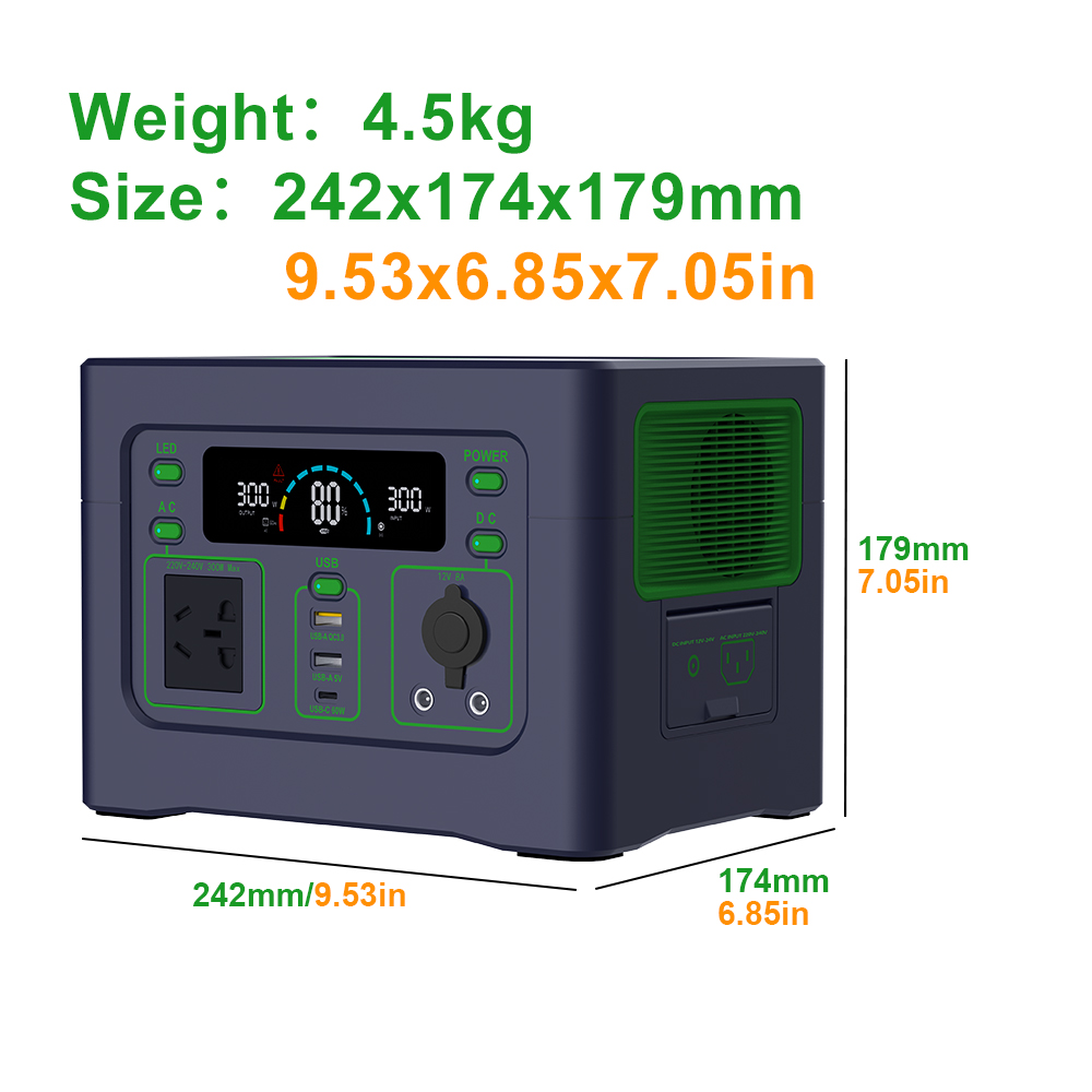 YABO 300W Portable Power Station with Solar Charging - Compact Solar Generator for Camping & Emergency Backup