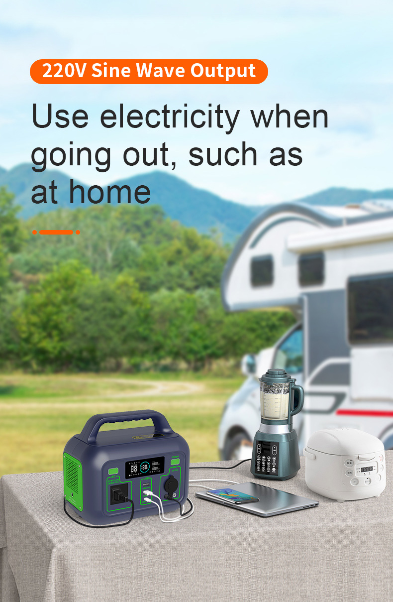 YABO Home Solar Electricity Potable Power Station 300W Lithium Battery Solar Panel Generator