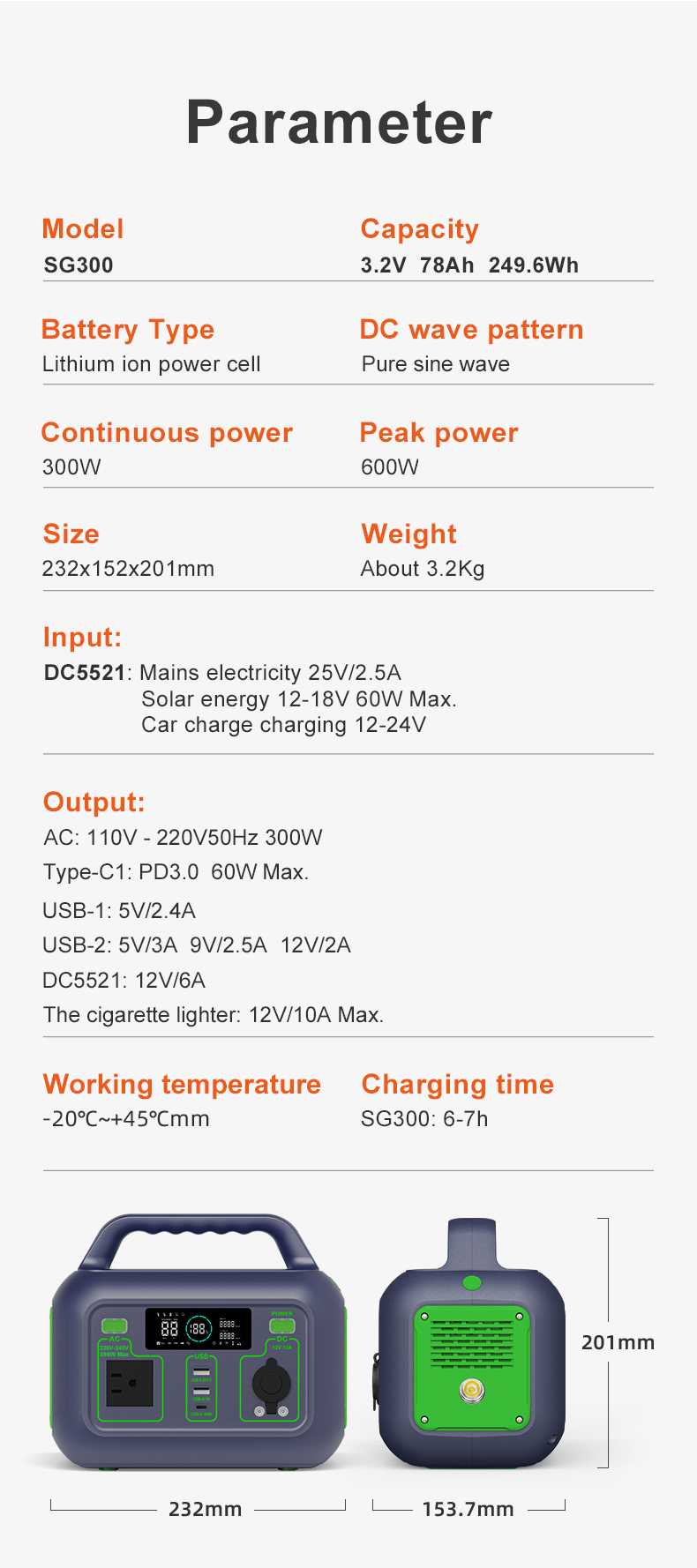 YABO Home Solar Electricity Potable Power Station 300W Lithium Battery Solar Panel Generator