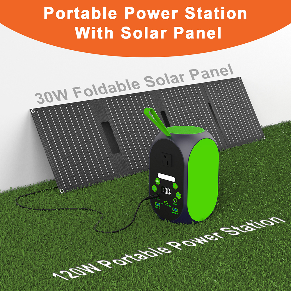 YABO 30W Foldable Solar Panel for 120W Power Station - Lightweight Solar Charging Kit for Portable Generators