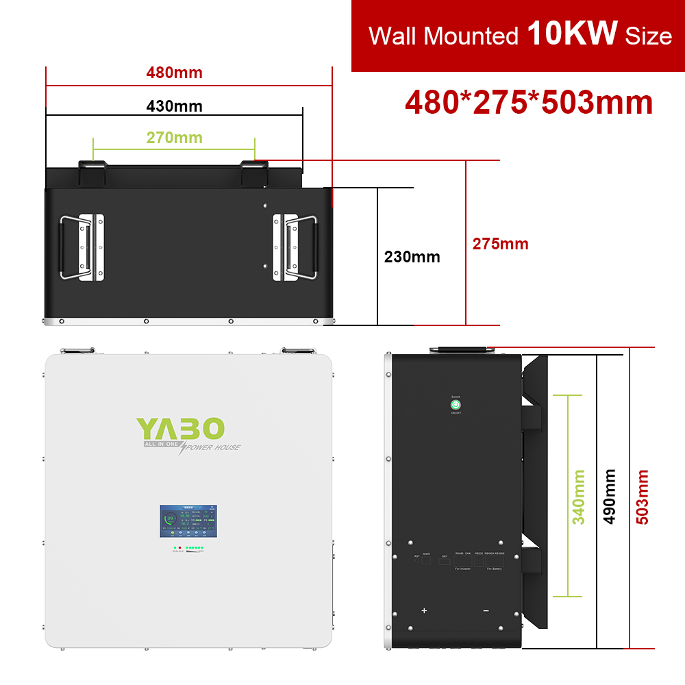 YABO Wall-mounted 48V 200Ah LiFePO4 Battery for Energy Independence