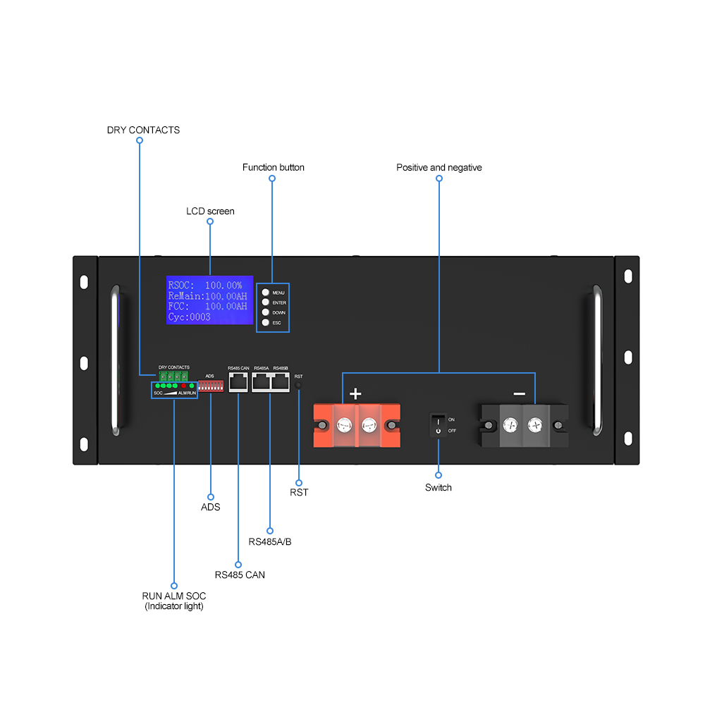 YABO 48V 100Ah Rackmount LiFePO4 Battery with Extended 5 Warranty