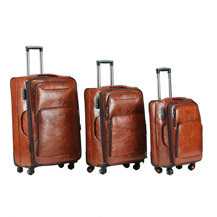 Luxury Waterproof Leather Large Capacity Travel Luggage