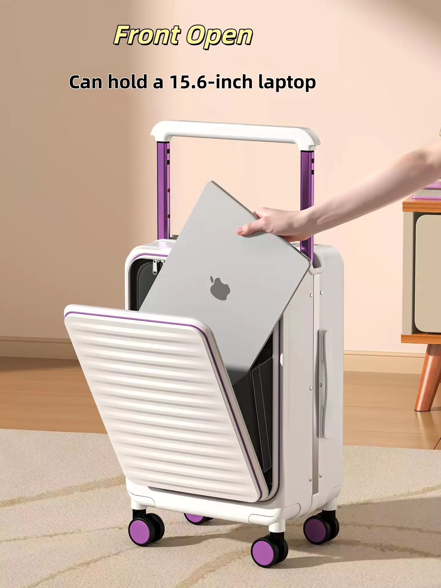 Large Capacity Front-Open Laptop Carry Travel Luggage