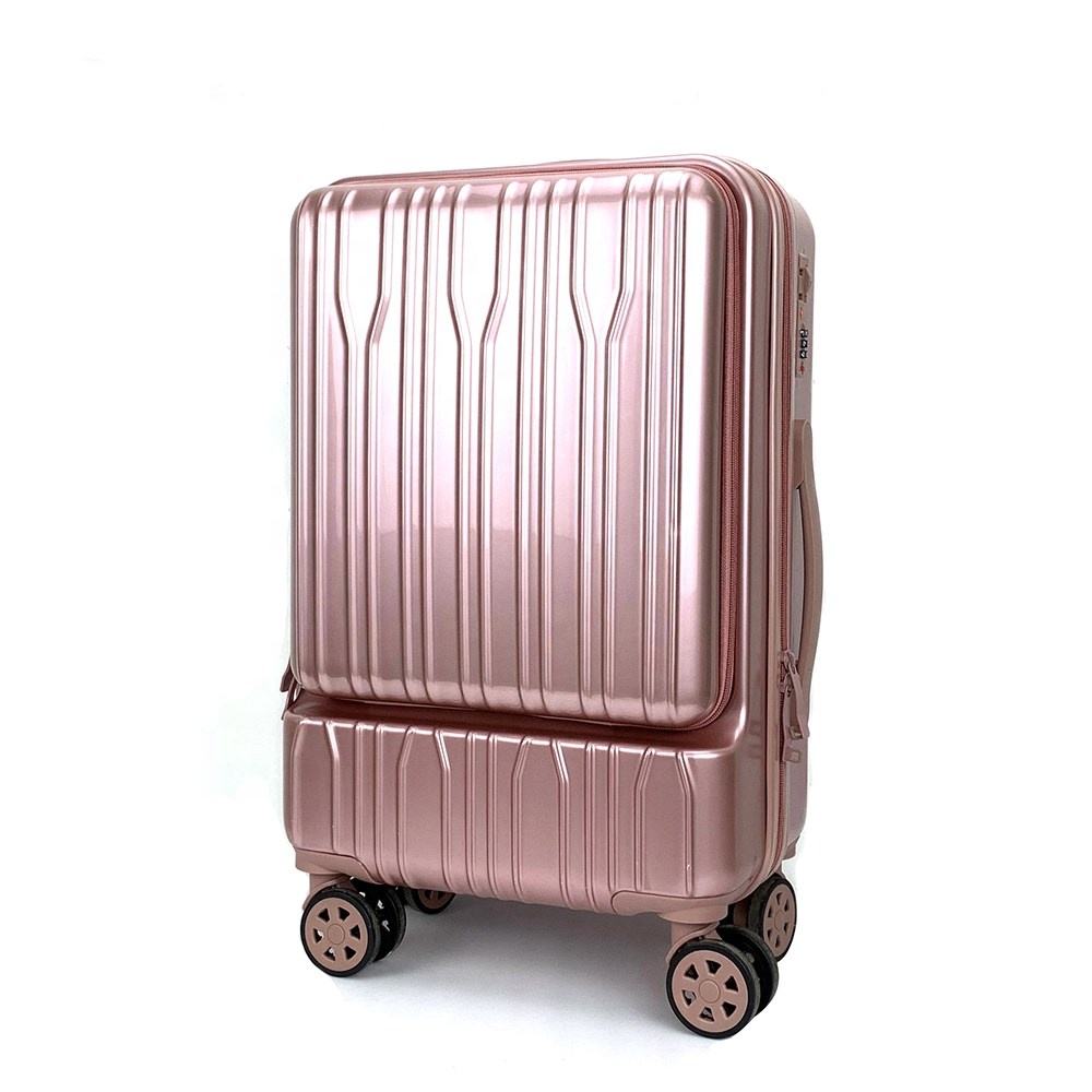 Front-Open PP Hard Shell Laptop Access 8-Wheel Luggage