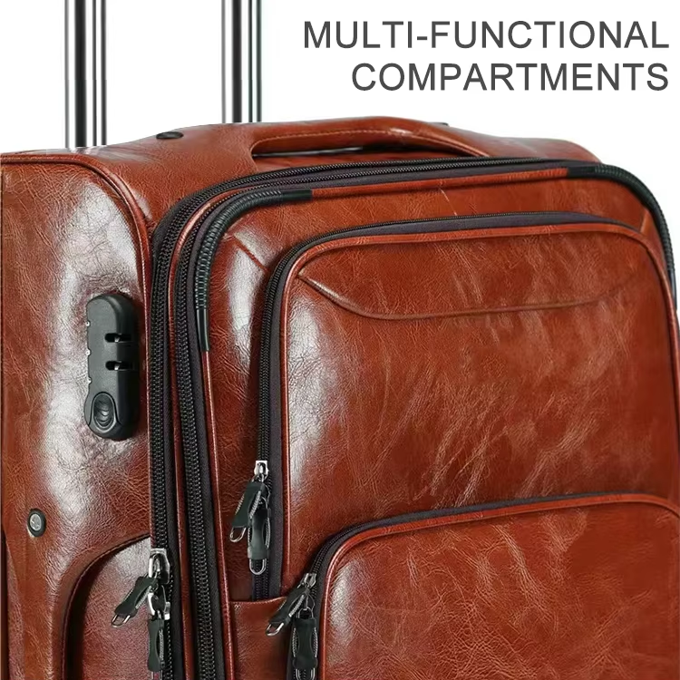 Luxury Waterproof Leather Large Capacity Travel Luggage