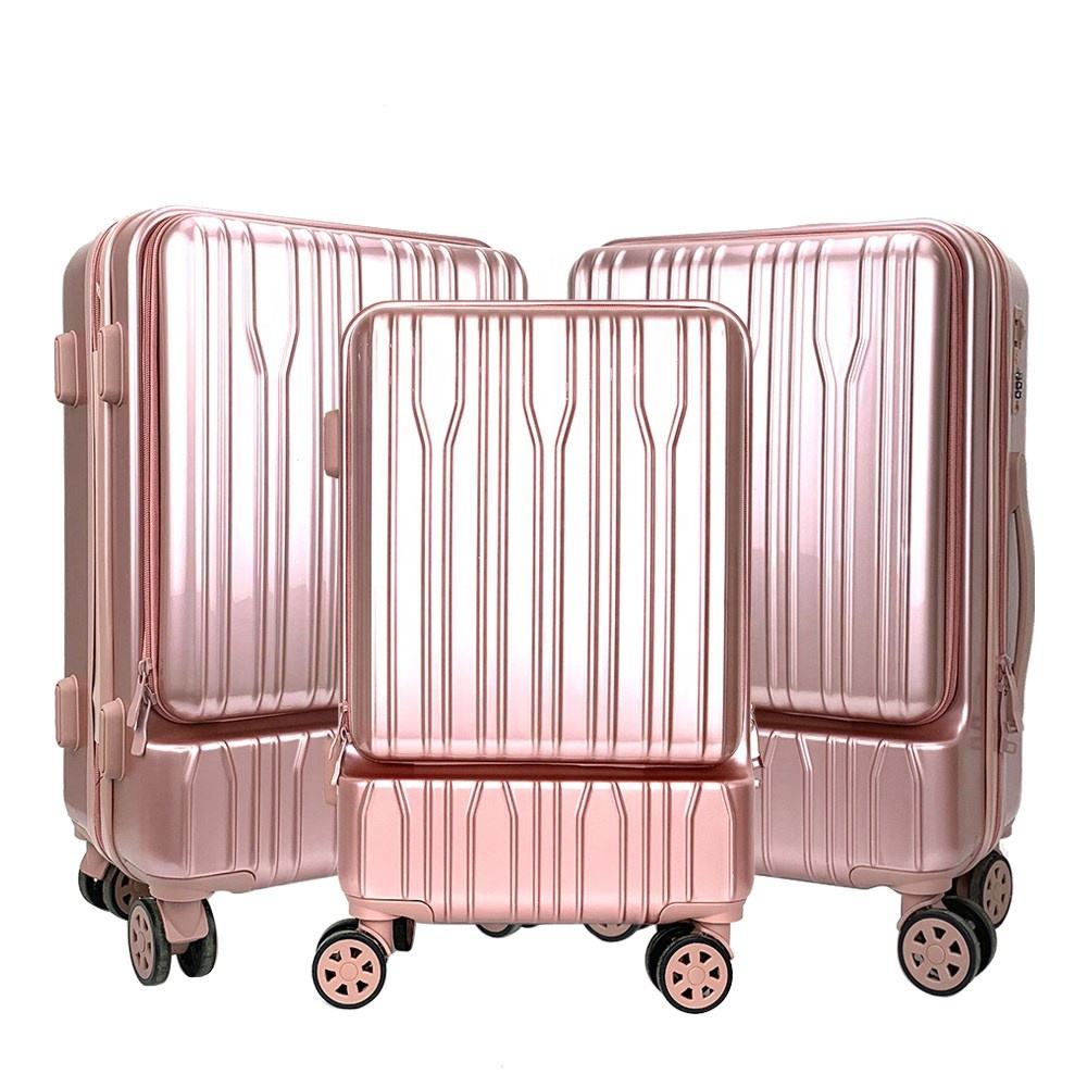 Front-Open PP Hard Shell Laptop Access 8-Wheel Luggage