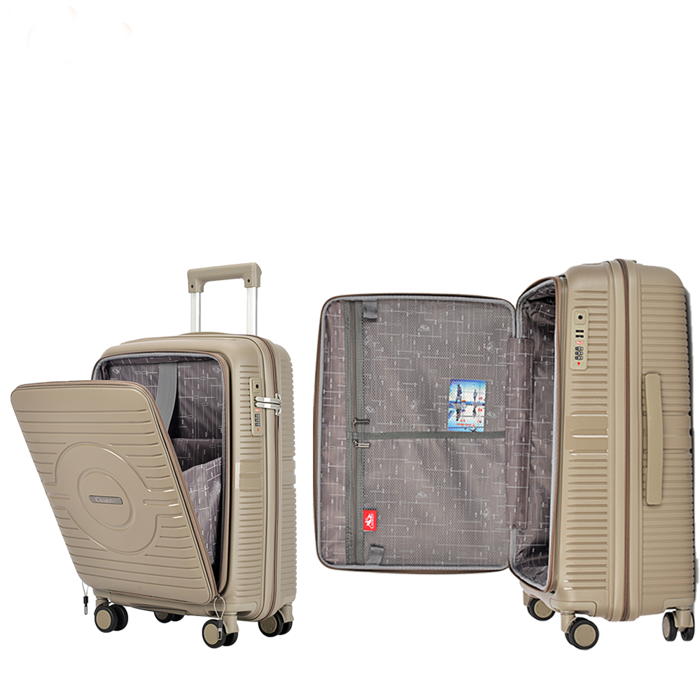 Stylish Front-Open Laptop Access PP Hard Shell Luggage