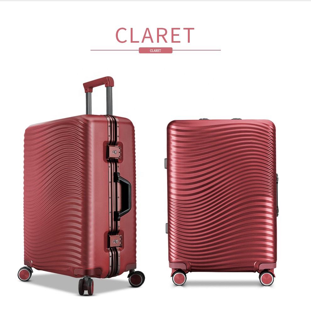 Stylish Aluminum Frame Suitcase with Smooth Spinner Wheels