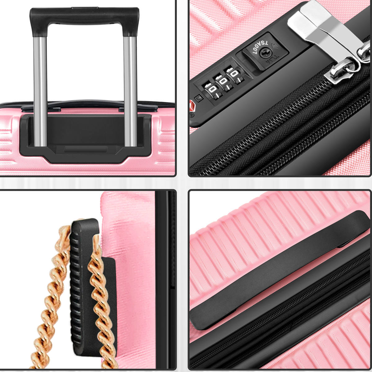 2PCS Suitcase & Cosmetic Bag Set – Durable ABS+PC Lightweight Travel Luggage