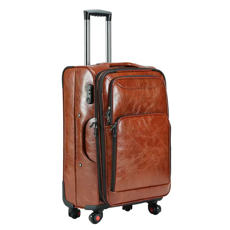 Luxury Waterproof Leather Large Capacity Travel Luggage