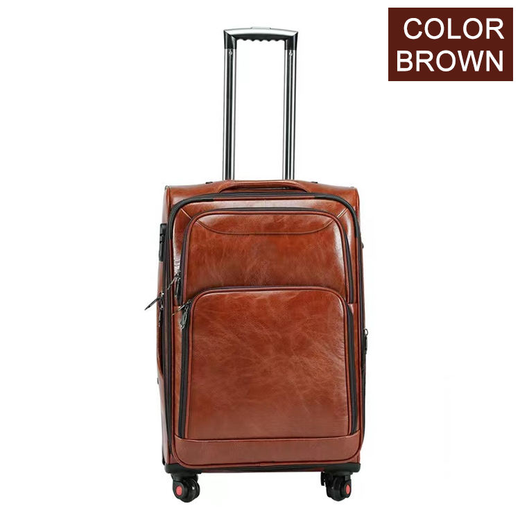 Luxury Waterproof Leather Large Capacity Travel Luggage