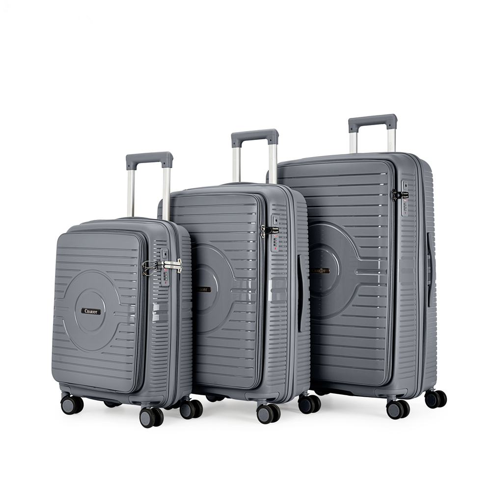 Stylish Front-Open Laptop Access PP Hard Shell Luggage