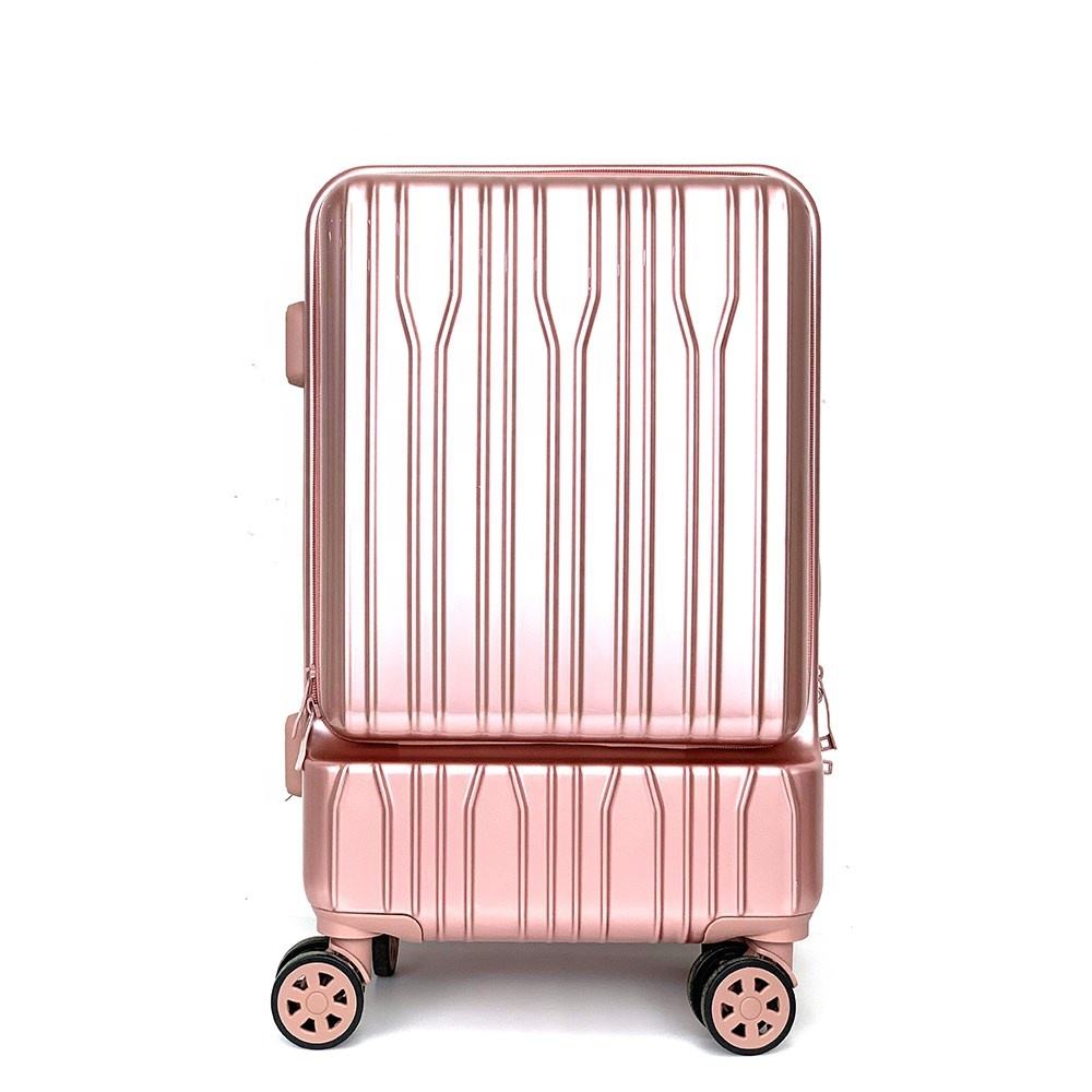 Front-Open PP Hard Shell Laptop Access 8-Wheel Luggage