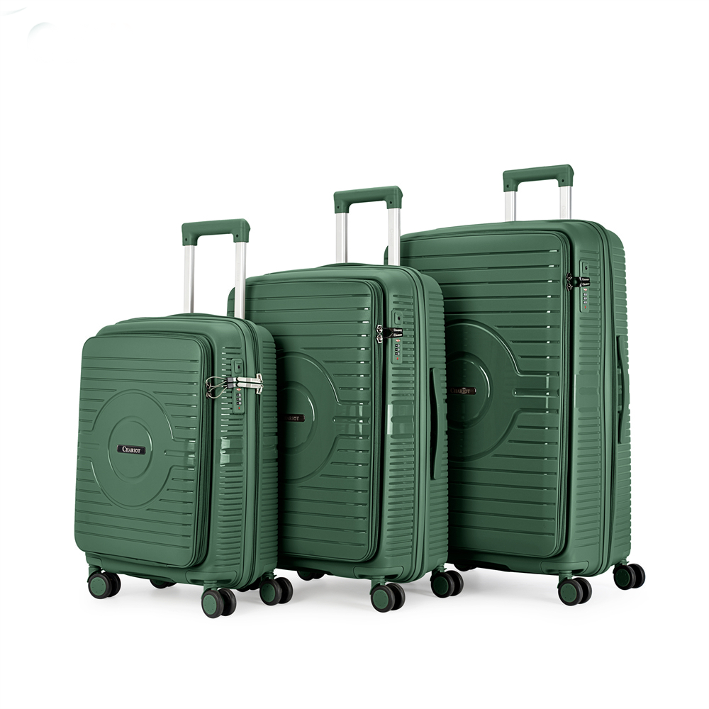 Stylish Front-Open Laptop Access PP Hard Shell Luggage