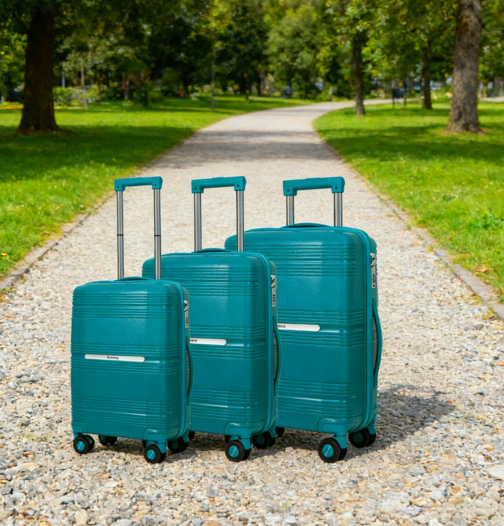 Lightweight Hardshell Travel Suitcase Set with Spinner PP Luggage897