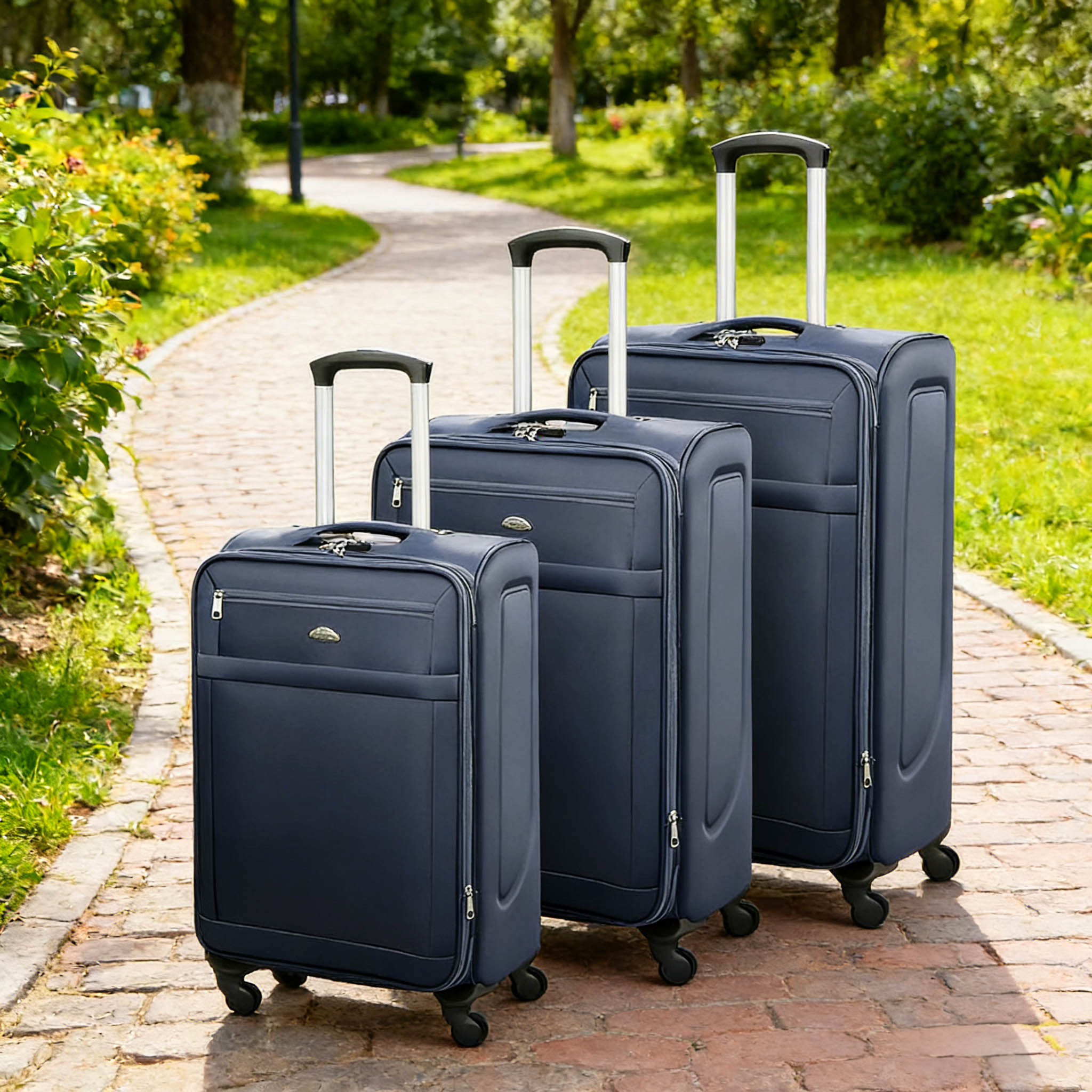 3-Piece Hard Shell Lightweight Travel fabric Luggage