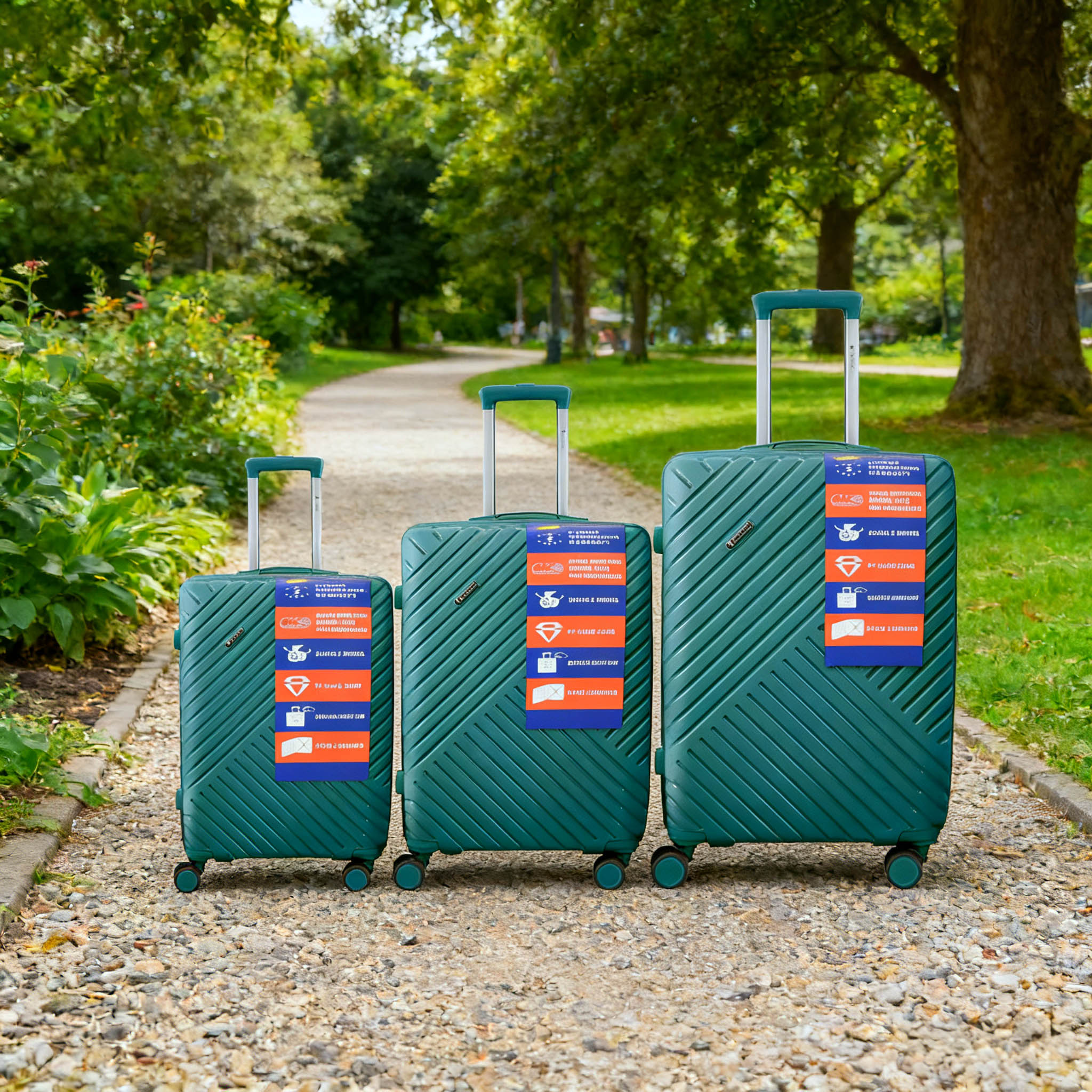 Lightweight Durable Travel Luggage Set with Spinner Wheels