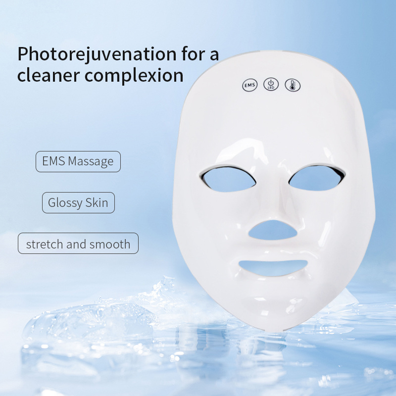 Anti-wrinkle Face Mask Beauty Light Touch Switch 7 Colors Face Mask Beauty with EMS hot compress function