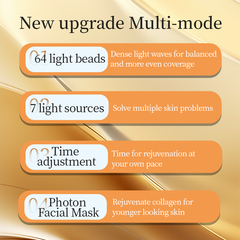 Aging Light Therapy Beauty Mask Face Deep Skin 7 Colors Light Therapy Mask Home Travel Facial Machine