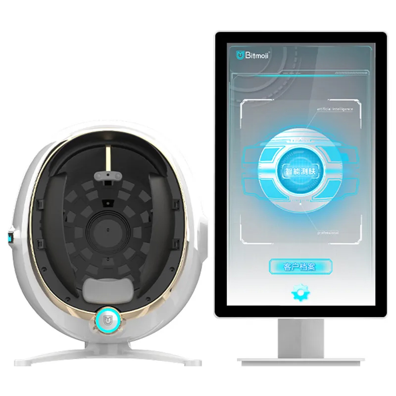 Face Analysis System Moji AI Magic Mirror Bitmoji Skin Tester Analyzer Scanner 3D Facial Wood Lamp Visia Skin Analysis Machine