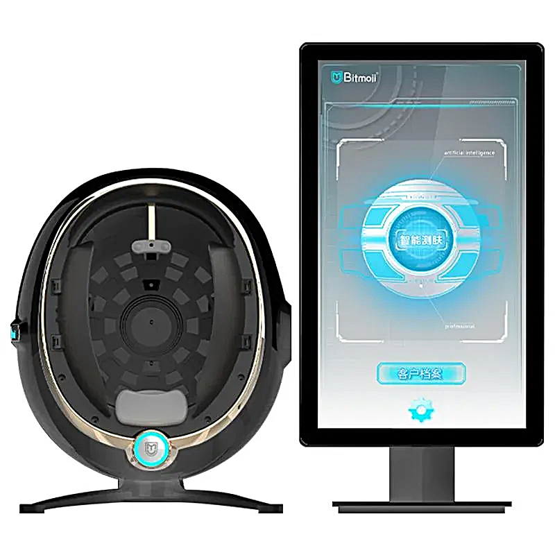 Face Analysis System Moji AI Magic Mirror Bitmoji Skin Tester Analyzer Scanner 3D Facial Wood Lamp Visia Skin Analysis Machine