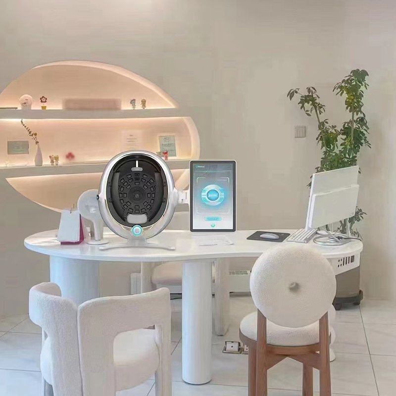 Face Analysis System Moji AI Magic Mirror Bitmoji Skin Tester Analyzer Scanner 3D Facial Wood Lamp Visia Skin Analysis Machine