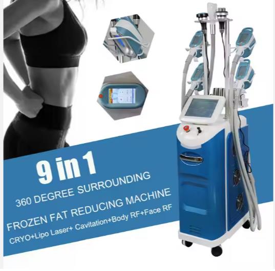 360 Fat Freezing Machine Cryo Slimming 40k Cavitation Cool Cellulite Reduction Radio Frequency Cryo Machine