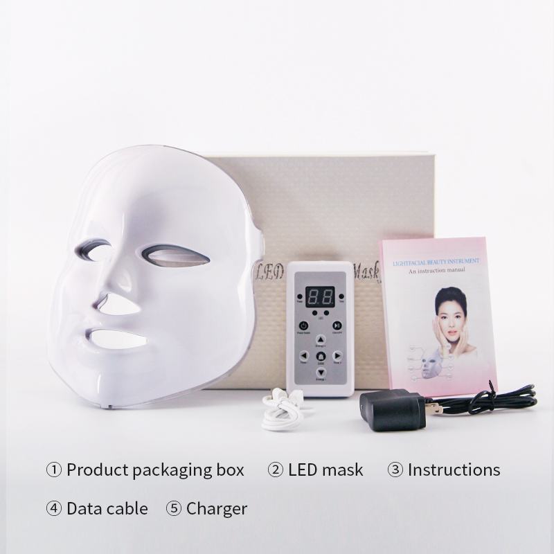 7 Colors LED Photon Light Therapy Facial Mask PDT Face Mask Beauty Device for Acne Treatment Skin Rejuvenation Wrinkle Remover