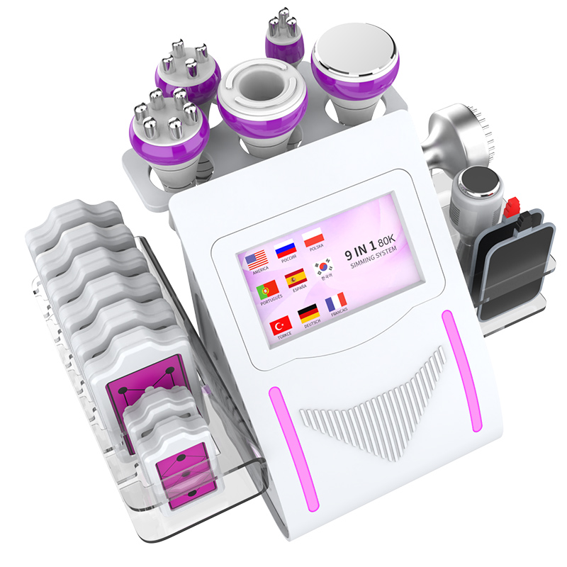 9-in-1 Cavitation Slimming Machine 40K RF Vacuum Body Contouring & Skin Tightening Beauty Device for Face and Body 2 Generation