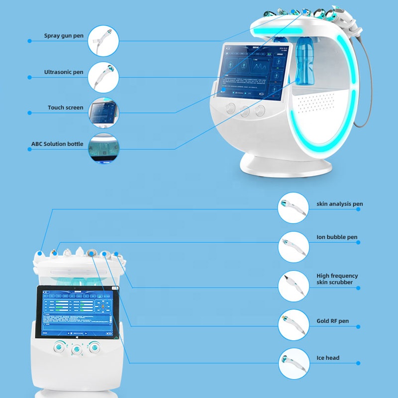 7 in 1 Ice Blue HydraFacial Machine for Deep Cleansing and Skin Rejuvenation