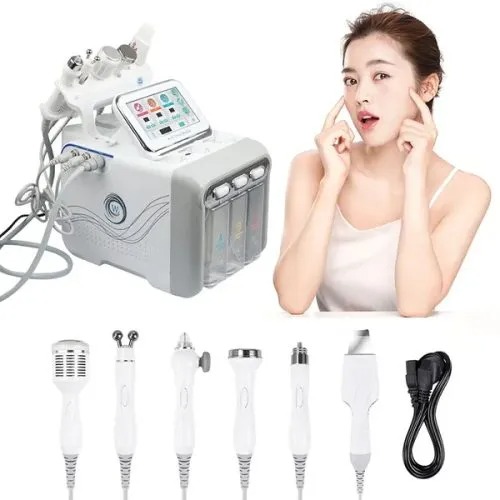6 in 1 Professional Water Facial Rejuvenation CO2 Oxygen RF Ultrasonic Beauty Microdermabrasion Peeling Machine