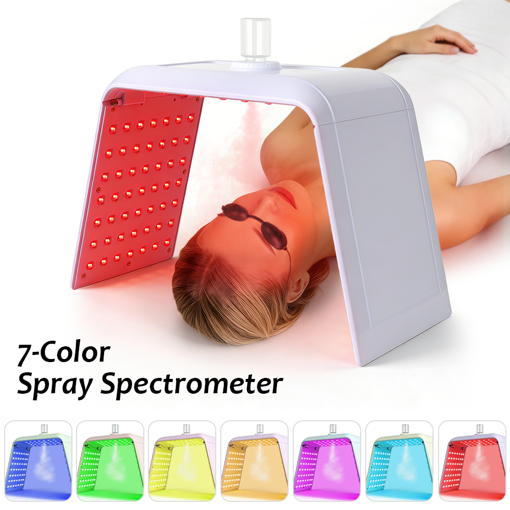 LED Light Therapy Facial Machine with Mist Sprayer – Red Blue Light PDT Skin Rejuvenation Device