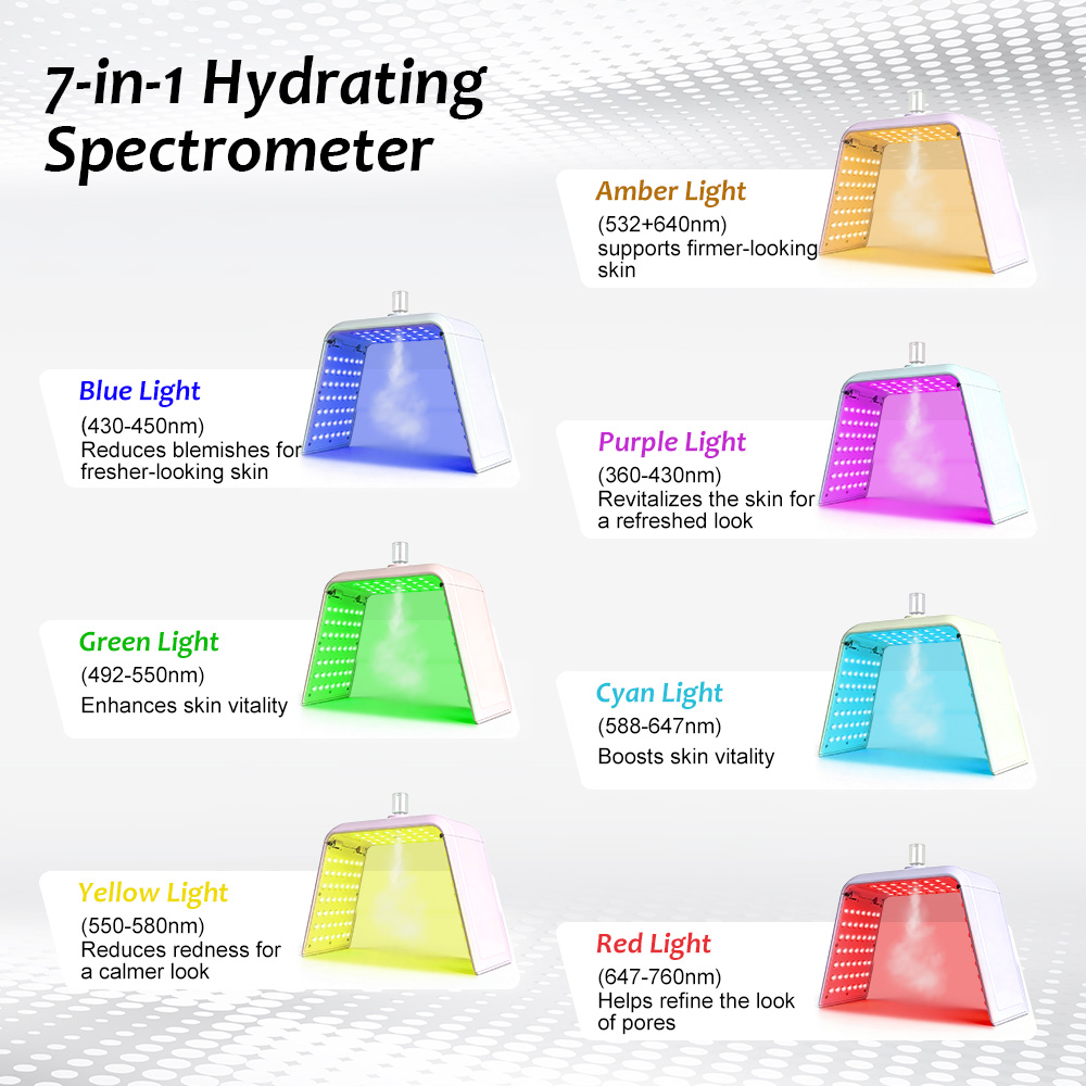 LED Light Therapy Facial Machine with Mist Sprayer – Red Blue Light PDT Skin Rejuvenation Device