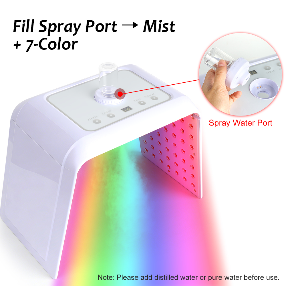 LED Light Therapy Facial Machine with Mist Sprayer – Red Blue Light PDT Skin Rejuvenation Device