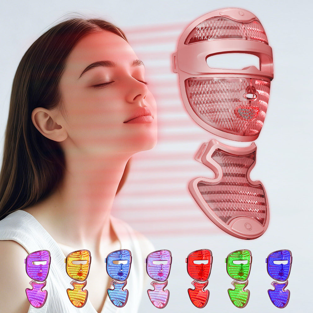 2-in-1 LED Light Therapy Face and Neck Mask – Anti-Aging, Acne, and Skin Rejuvenation Device