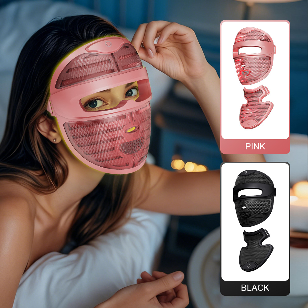 2-in-1 LED Light Therapy Face and Neck Mask – Anti-Aging, Acne, and Skin Rejuvenation Device