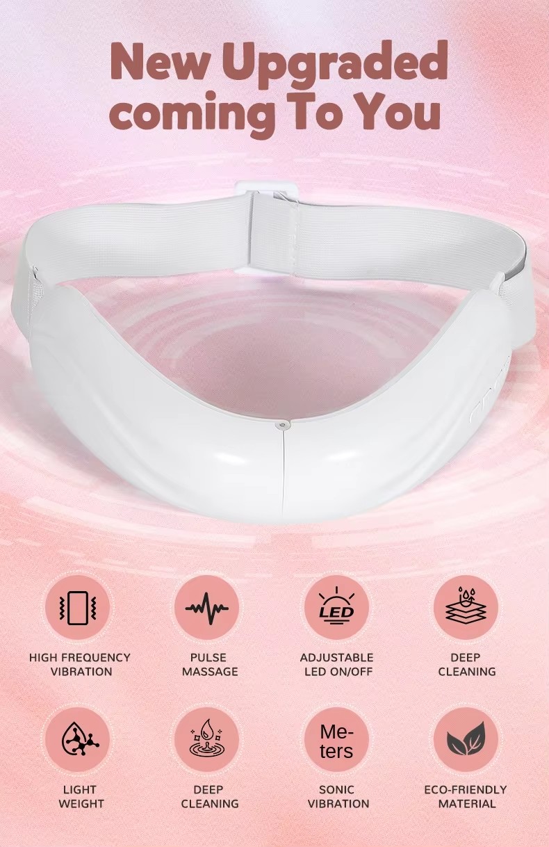 V Face Lifting Device – EMS Jawline Slimming Belt with Heat & LED Light Therapy